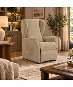 Domo Mea Poltrona Viki Reclinabile Beige - Funzione Lift e Relax