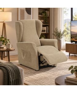 Domo Mea Poltrona Viki Reclinabile Beige - Funzione Lift e Relax