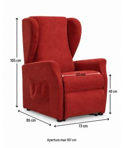 Domo Mea Poltrona Viki Reclinabile Rossa - Funzione Lift e Relax