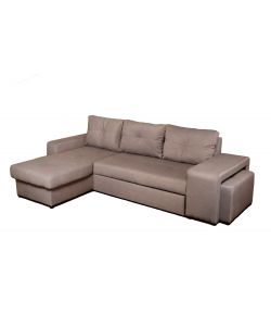 Domo Mea Divano angolare Virginia Tortora 3 posti trasformabile 250x160 cm