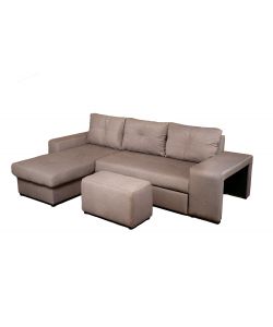 Domo Mea Divano angolare Virginia Tortora 3 posti trasformabile 250x160 cm
