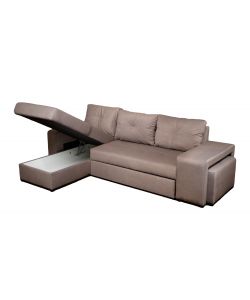Domo Mea Divano angolare Virginia Tortora 3 posti trasformabile 250x160 cm