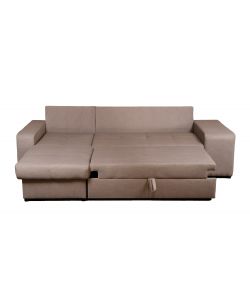 Domo Mea Divano angolare Virginia Tortora 3 posti trasformabile 250x160 cm