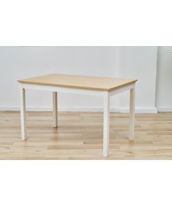 Domo Mea - Set Tavolo e Sedie Bianco e Rovere - Tavolo 118x74 cm