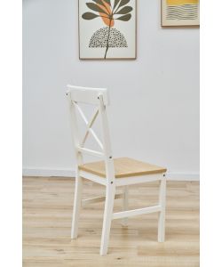 Domo Mea - Set Tavolo e Sedie Bianco e Rovere - Tavolo 118x74 cm