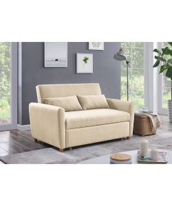 Divano letto due posti con Pull Out 140x86x88 cm Beige