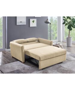 Divano Letto 2 Posti Con Pull Out 140x86x88 Cm Beige