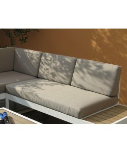 Domo Mea Salotto da giardino Silvia in alluminio bianco e rovere