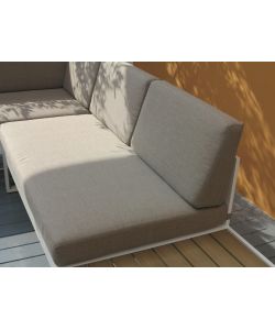 Domo Mea Salotto da giardino Silvia in alluminio bianco e rovere