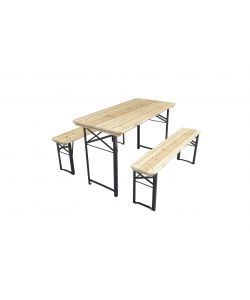 Set Birreria in Legno Richiudibile - Naturale - 120x60 cm