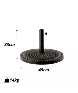 Domo Mea Base per Ombrellone - Nero - 49x33 cm