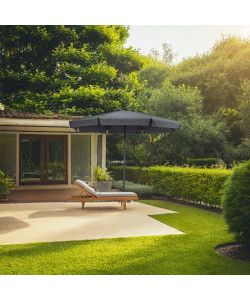 Domo Mea Ombrellone Elegante in Alluminio Antracite - 3 Metri