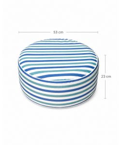Pouf Gonfiabile Domo Mea - Righe Blu - 53x23 cm