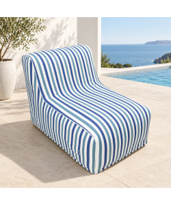Domo Mea Poltrona Gonfiabile Blu Righe 90x60x70cm per Esterni