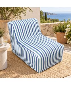 Domo Mea Poltrona Gonfiabile Blu Righe 90x60x70cm per Esterni