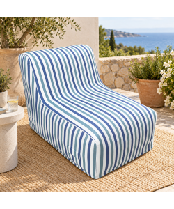 Domo Mea Poltrona Gonfiabile Blu Righe 90x60x70cm per Esterni