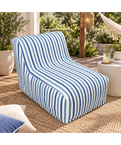 Domo Mea Poltrona Gonfiabile Blu Righe 90x60x70cm per Esterni