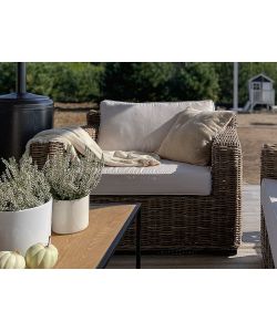 Domo Mea Poltrona da Esterno in Rattan Beige - 110x85x63 cm