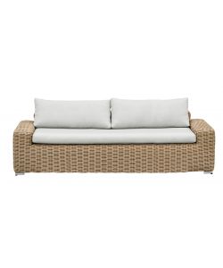 Domo Mea Divano da Esterno in Rattan - Beige - 222x85x63 cm
