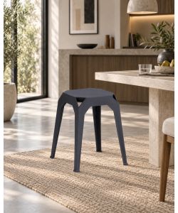 Domo Mea Sgabello Nero Compatto 37x37 cm - Design Elegante e Versatile