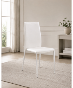 Sedia in Ecopelle Bianco - Design Moderno e Confortevole 45x50x90 cm