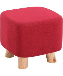 Pouff Sgabello in Tessuto Rosso