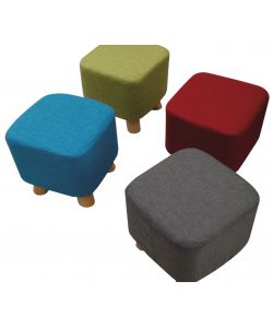 Pouf Sgabello in Tessuto Grigio