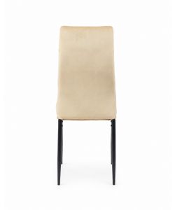 Domo Mea Sedia Sassonia in Velluto Sabbia - Design Moderno 42x49x97 cm