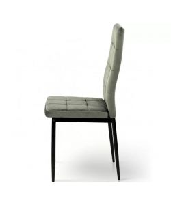 Domo Mea Sedia Sassonia in Velluto Antracite - Design Moderno 42x49x97 cm