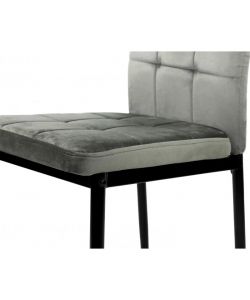 Domo Mea Sedia Sassonia in Velluto Antracite - Design Moderno 42x49x97 cm