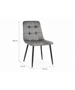 Domo Mea Sedia Baviera Antracite - Design Moderno e Leggero - 43x51x88 cm