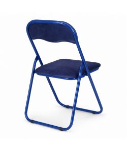 Domo Mea Sedia Pieghevole Velvet Blu - Confortevole e Salvaspazio 44x45x79 cm