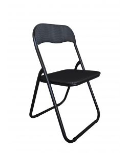 Sedia Pieghevole in Tessuto Rete Nero Misura 44x45x79h cm