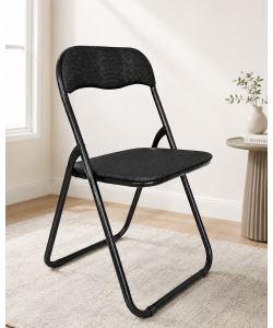 Domo Mea Sedia Pieghevole Salvaspazio - Tessuto Rete Nero - 44x45x79cm