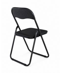 Domo Mea Sedia Pieghevole Salvaspazio - Tessuto Rete Nero - 44x45x79cm