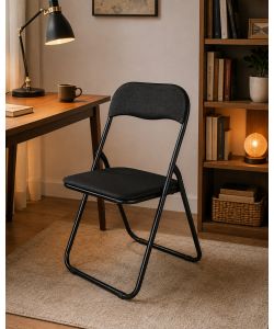 Domo Mea Sedia Pieghevole Salvaspazio - Tessuto Rete Nero - 44x45x79cm