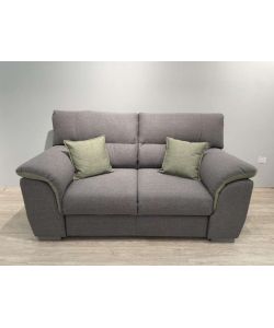 Divano Mikaela 2 posti con letto estraibile grigio e verde - 190 x 100 x 104 cm