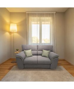 Divano Mikaela 2 posti con letto estraibile grigio e verde - 190 x 100 x 104 cm