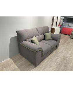 Divano Mikaela 2 posti con letto estraibile grigio e verde - 190 x 100 x 104 cm