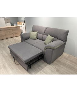 Divano Mikaela 2 posti con letto estraibile grigio e verde - 190 x 100 x 104 cm