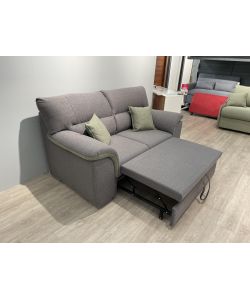 Divano Mikaela 2 posti con letto estraibile grigio e verde - 190 x 100 x 104 cm