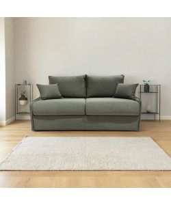Divano Letto Puglia 3 Posti Verde - 174x103x100cm - Design Moderno e Confortevole