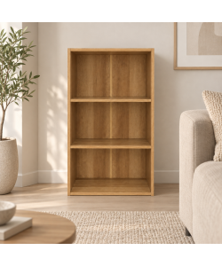 Domo Mea Libreria a 3 Ripiani - Effetto Legno Naturale -  40x29x80 cm