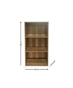 Domo Mea Libreria a 3 Ripiani - Effetto Legno Naturale -  40x29x80 cm