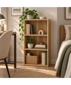 Domo Mea Libreria a 3 Ripiani - Effetto Legno Naturale -  40x29x80 cm