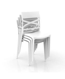 Domo Mea Sedia Flow Bianca in Polipropilene - Design Moderno e Comfort - 45x54x85 cm