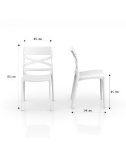Domo Mea Sedia Flow Bianca in Polipropilene - Design Moderno e Comfort - 45x54x85 cm