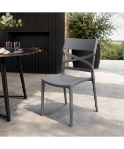 Domo Mea Sedia Flow in Polipropilene Grigio - Design e Comfort - 45x54x85 cm