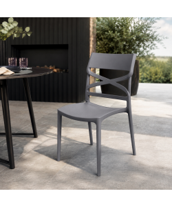 Domo Mea Sedia Flow in Polipropilene Grigio - Design e Comfort - 45x54x85 cm