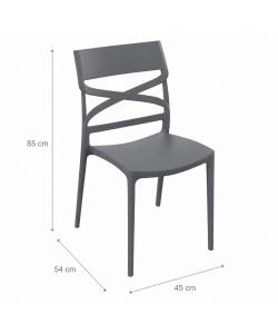 Domo Mea Sedia Flow in Polipropilene Grigio - Design e Comfort - 45x54x85 cm